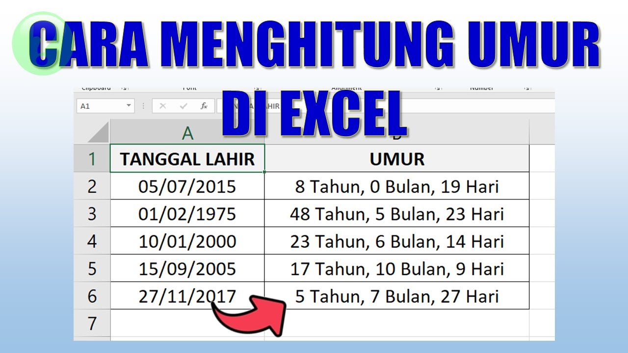 Cara Menghitung Usia di Excel